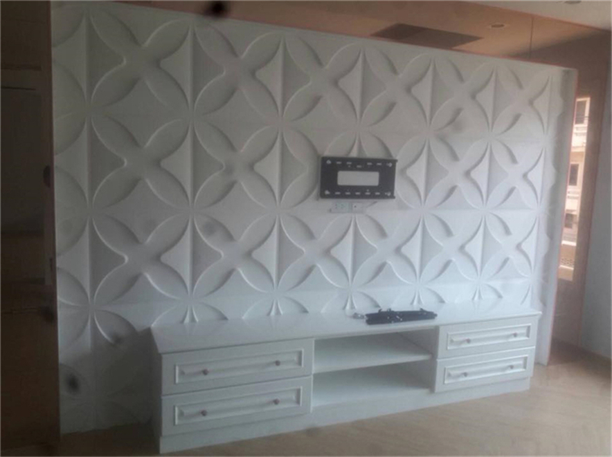 3D Wall Board Fence 3D Ceiling Tile, White, 19.7