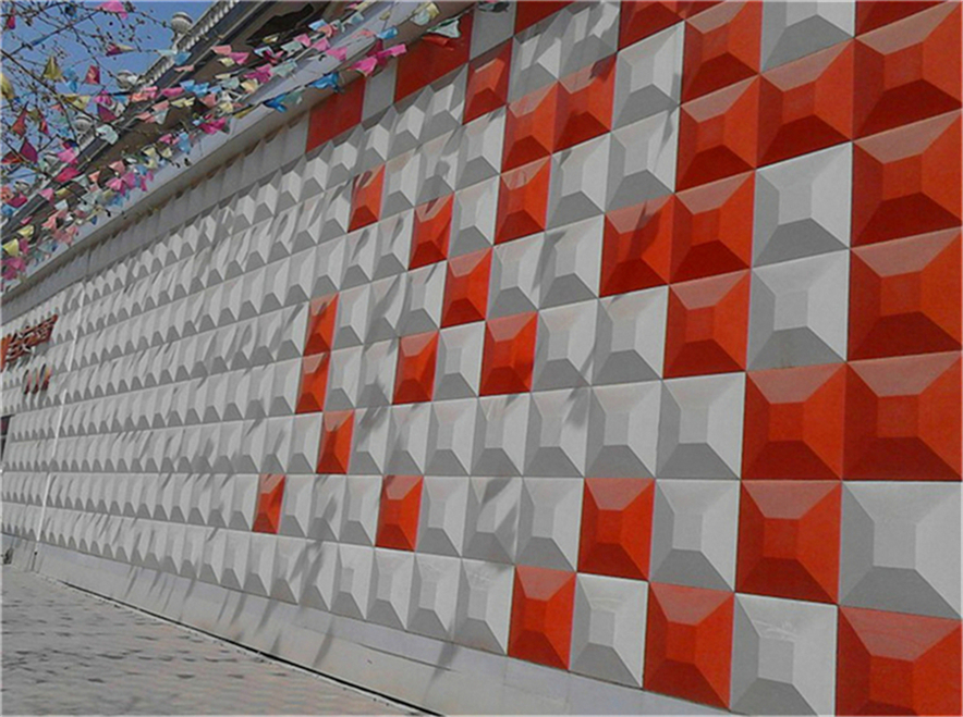 3D Wall Panel Blaze Decorative Wall Tile For Restaurant, White, 19.7