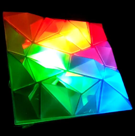 LED 3D Wall Light Panel RGB Pixel DMX Customized Diamond Design
